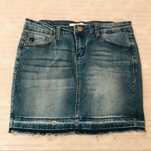 KanCan Distressed Denim Jean Skirt Size 7 27